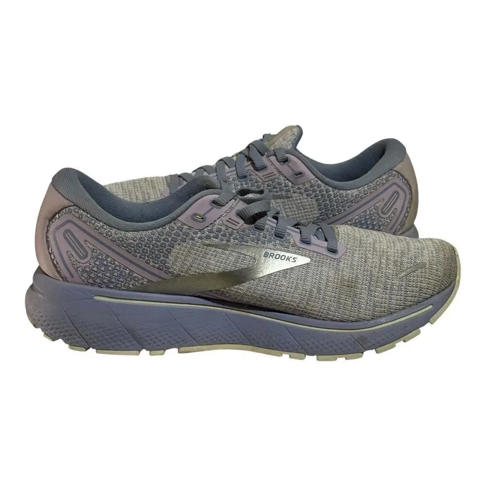 Brooks Ghost 14 Running Shoes Lavender Gray Women's 9.5 Neutral Cushion Sneakers